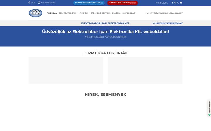 Snímek obrazovky elektrolabor.hu