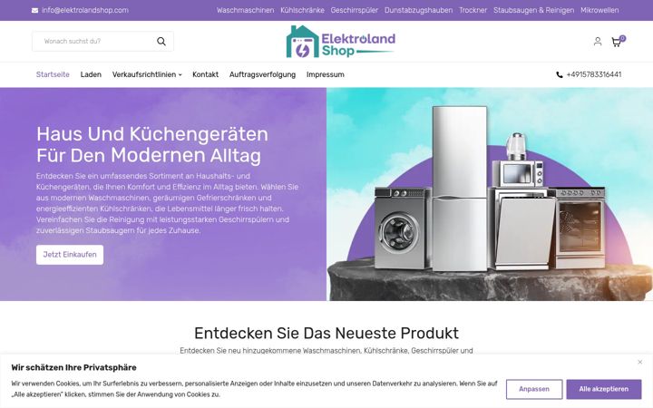 Screenshot of elektrolandshop.com
