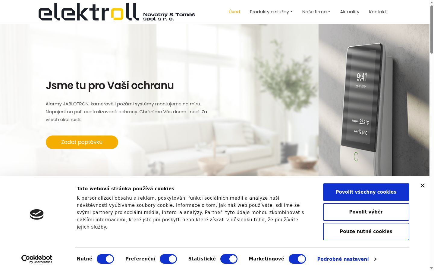 Snímek obrazovky baneru souhlasu zobrazeného před jakoukoli interakcí