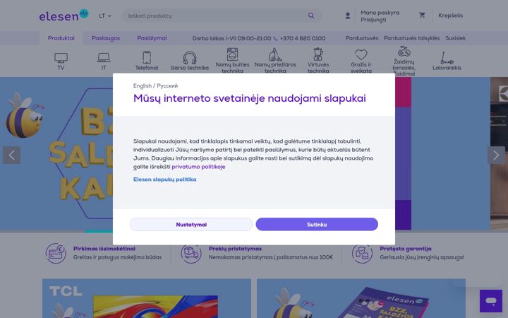 Screenshot of elektromarkt.lt