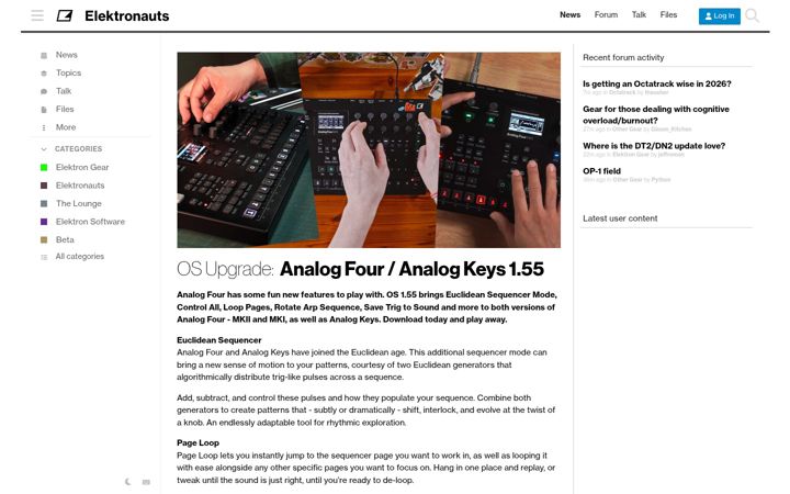 Screenshot of elektronauts.com