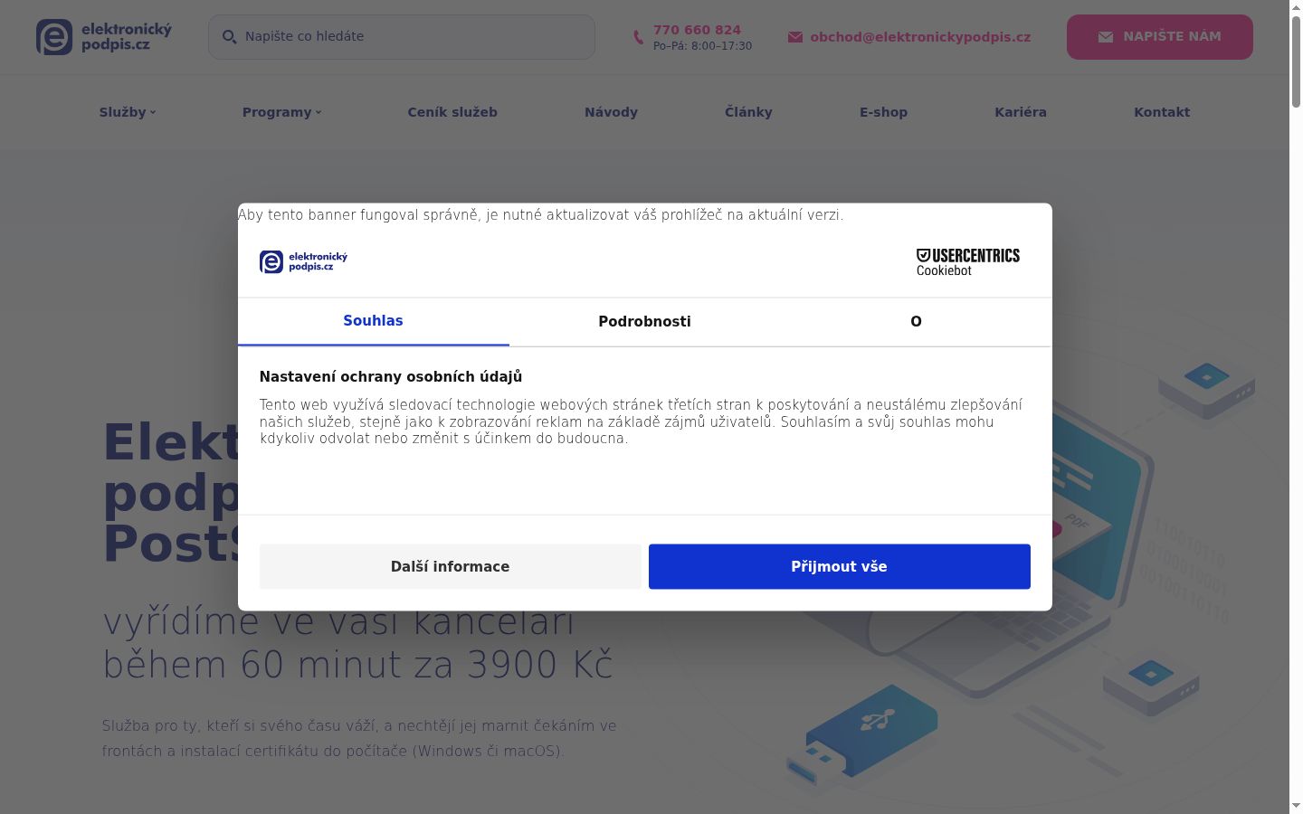 Screenshot tal-banner tal-kunsens muri qabel kwalunkwe interazzjoni
