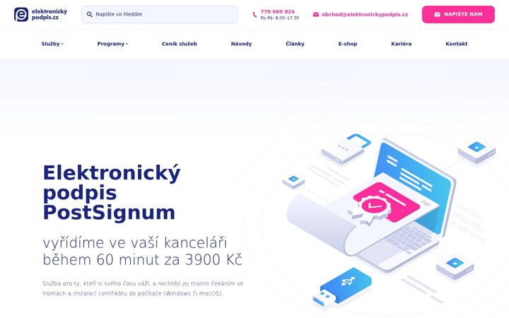 Screenshot ta' elektronickypodpis.cz