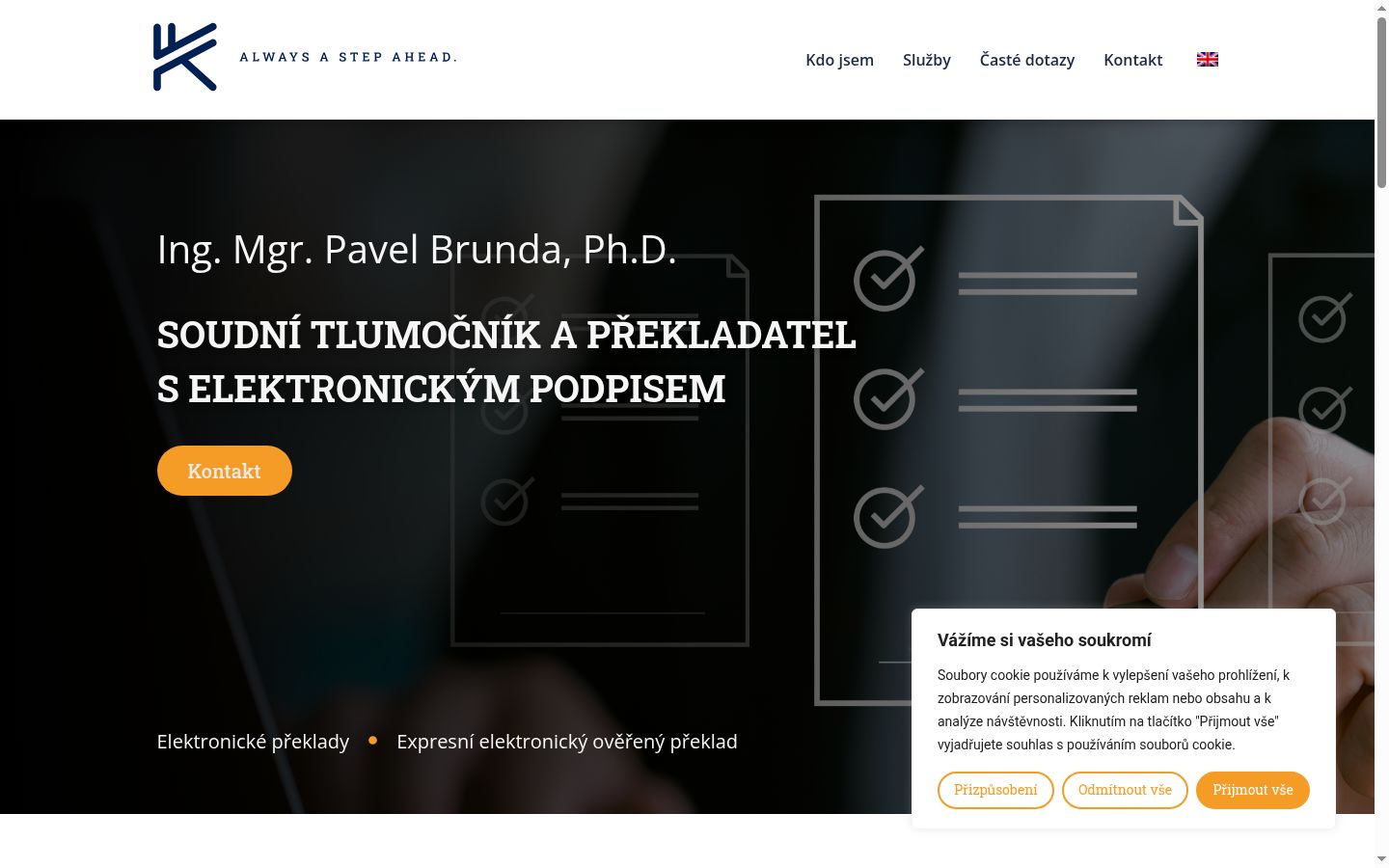 Snímek obrazovky baneru souhlasu zobrazeného před jakoukoli interakcí