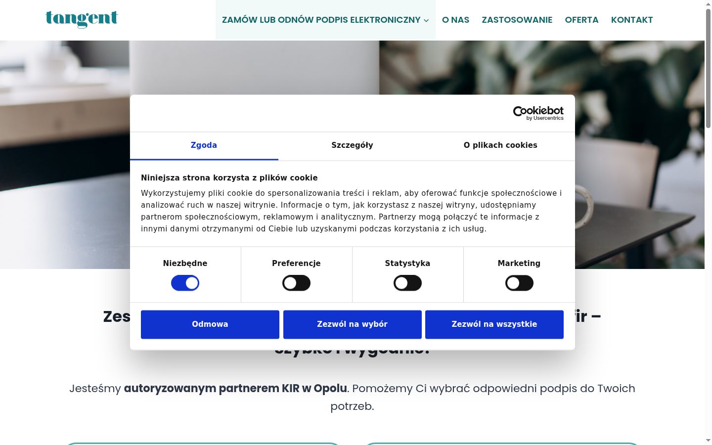 Snímek obrazovky baneru souhlasu zobrazeného před jakoukoli interakcí