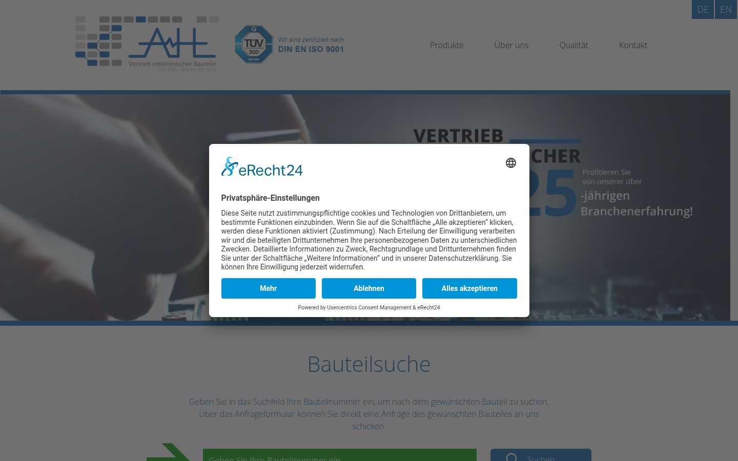 Posnetek zaslona pasice za privolitev, prikazane pred kakršno koli interakcijo