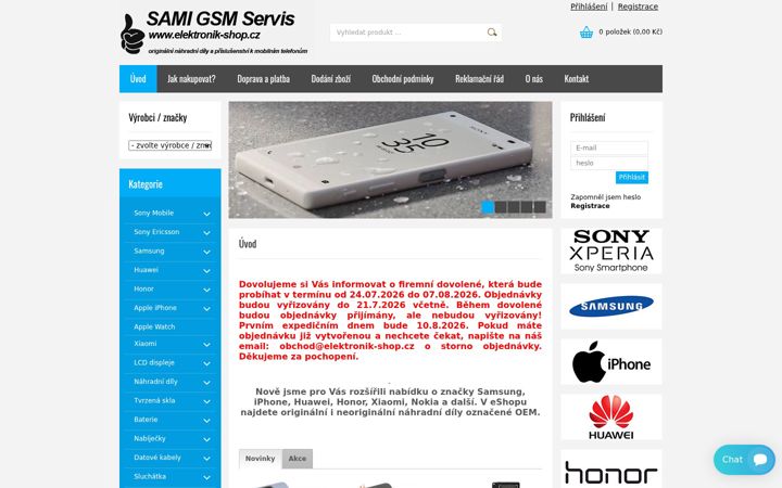 Screenshot ta' elektronik-shop.cz