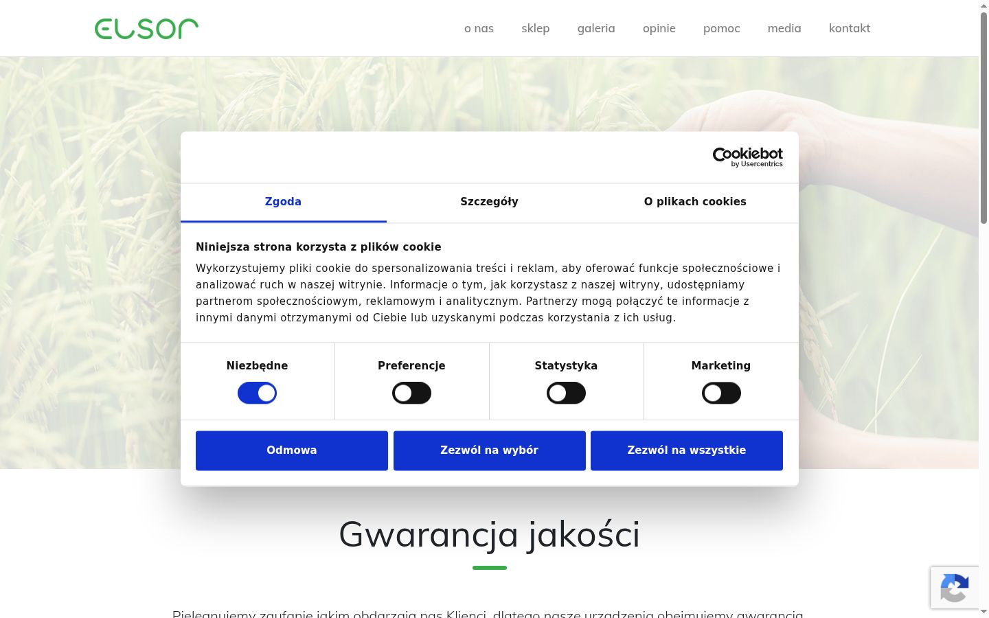 Screenshot del banner di consenso mostrato prima di qualsiasi interazione