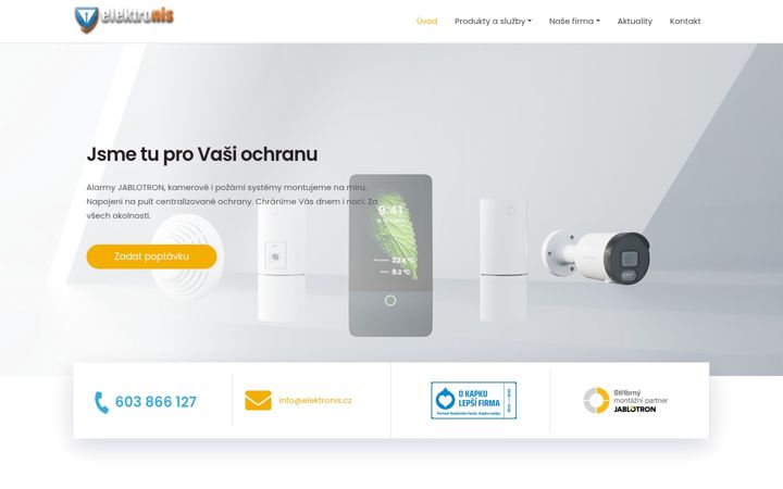 Screenshot ta' elektronisalarm.cz