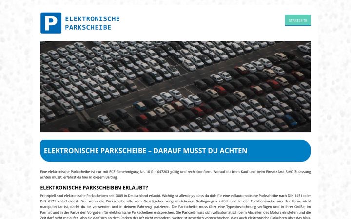 Screenshot του elektronische-parkscheibe-kaufen.de