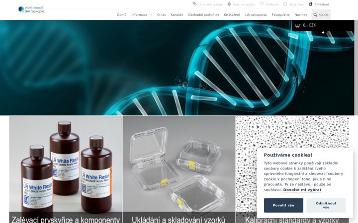 Screenshot of elektronovamikroskopie.eu