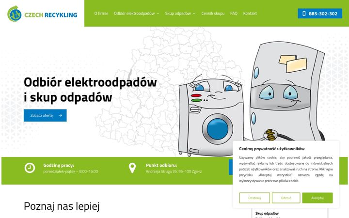 Captura de ecrã de elektroodpady-lodz.pl