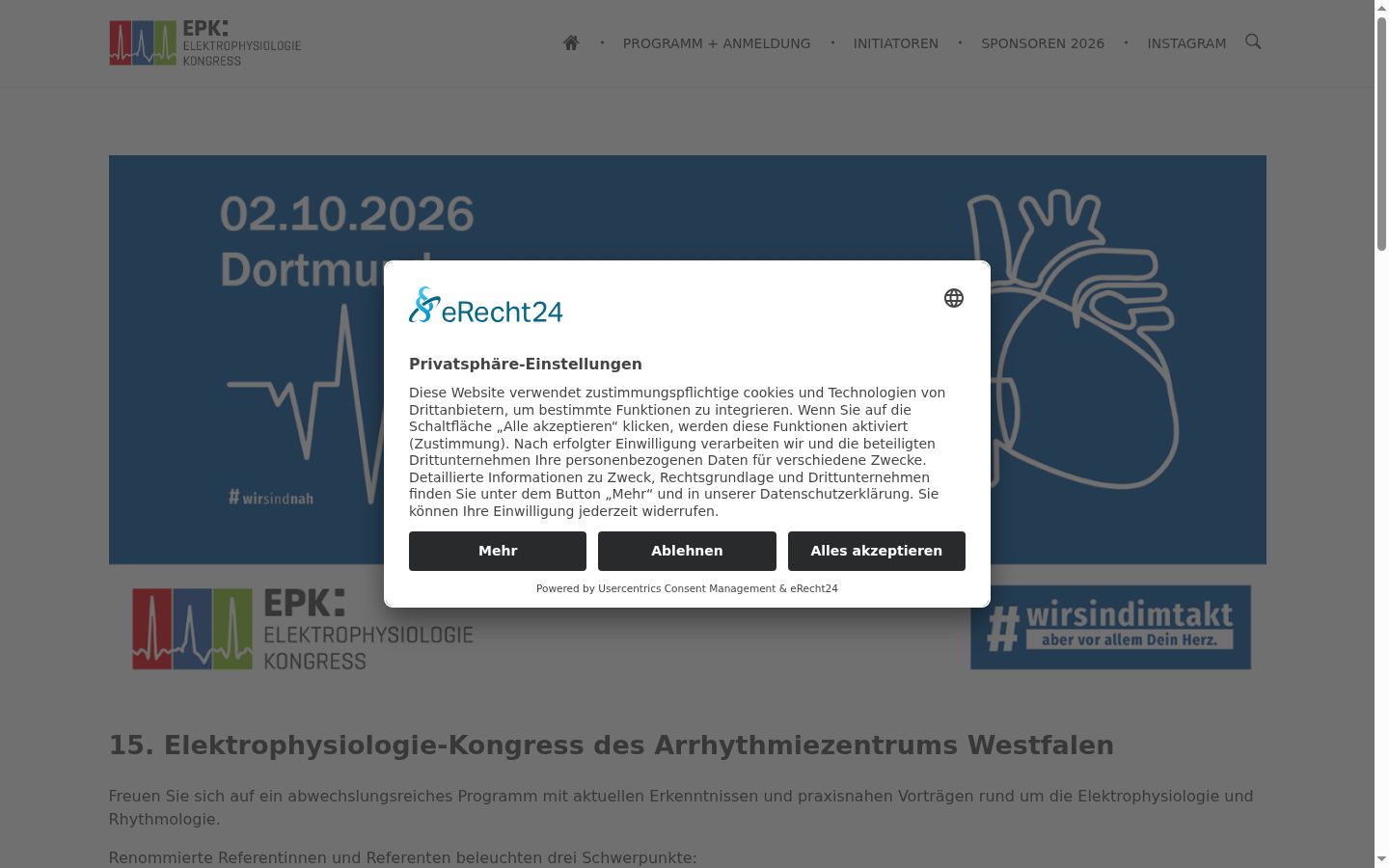 Képernyőkép a bármilyen interakció előtt megjelenő hozzájárulási bannerről