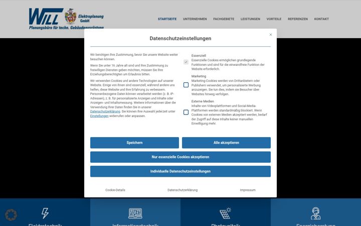 Zrzut ekranu elektroplanung-will.de