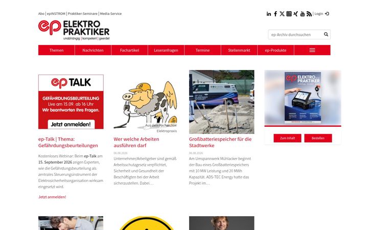 Zrzut ekranu elektropraktiker.de