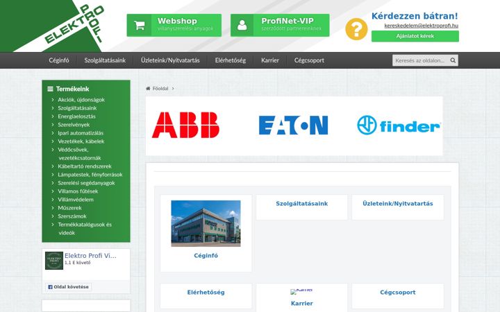 Snímek obrazovky elektroprofi.hu