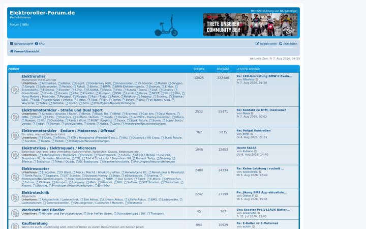 Screenshot ta' elektrorollerforum.de