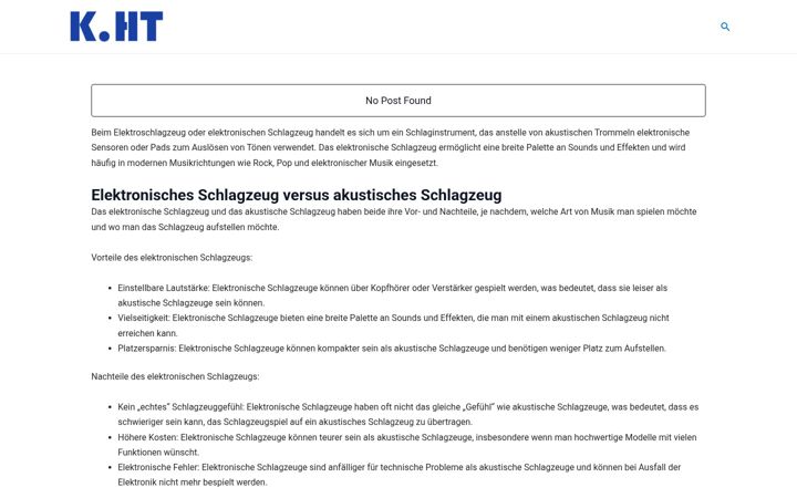 Screenshot ta' elektroschlagzeuge.de