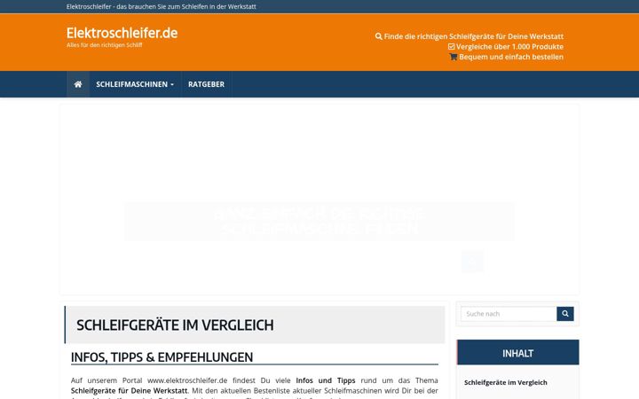 Screenshot ta' elektroschleifer.de