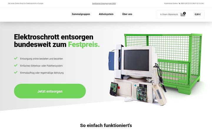 Zrzut ekranu elektroschrott.de