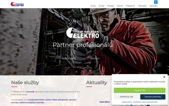 Screenshot ta' elektrosluzby.cz