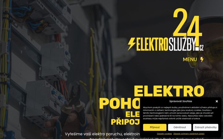 Screenshot ta' elektrosluzby24.cz