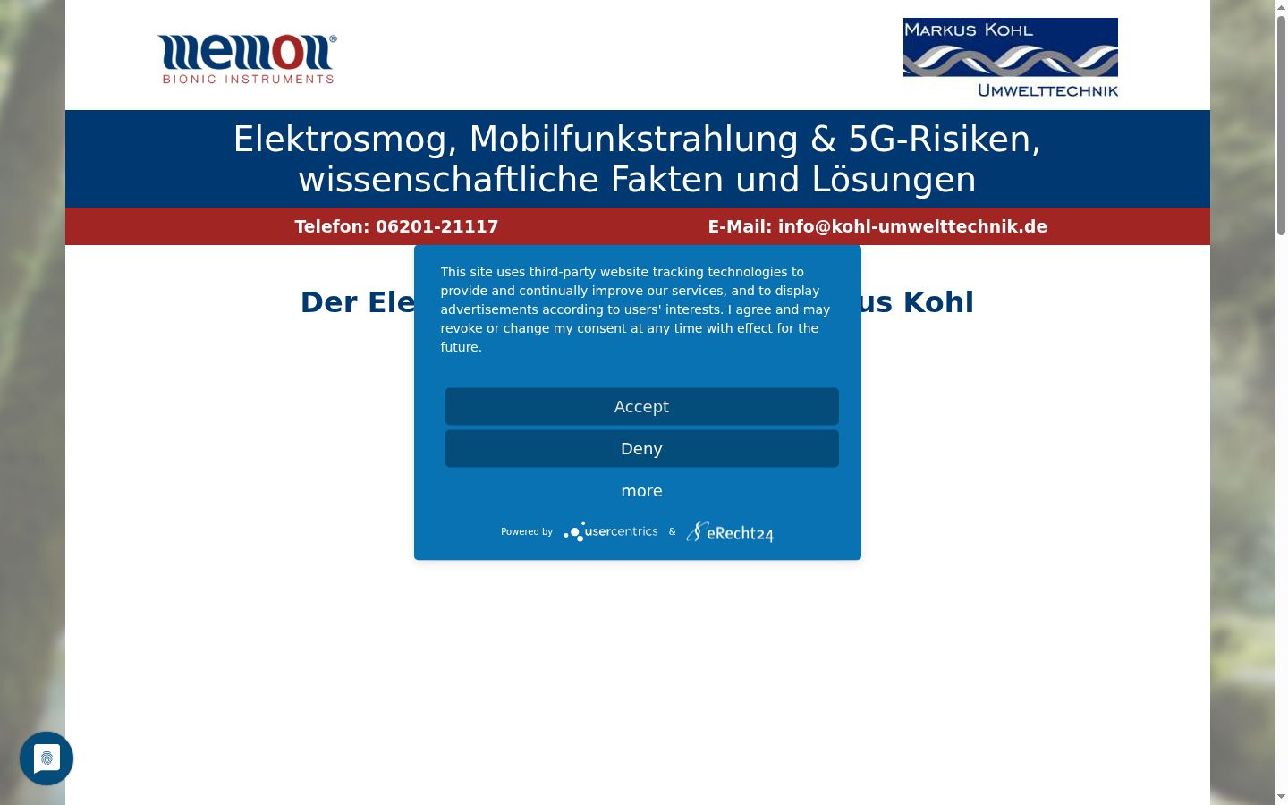 Screenshot of the consent banner shown before any interaction