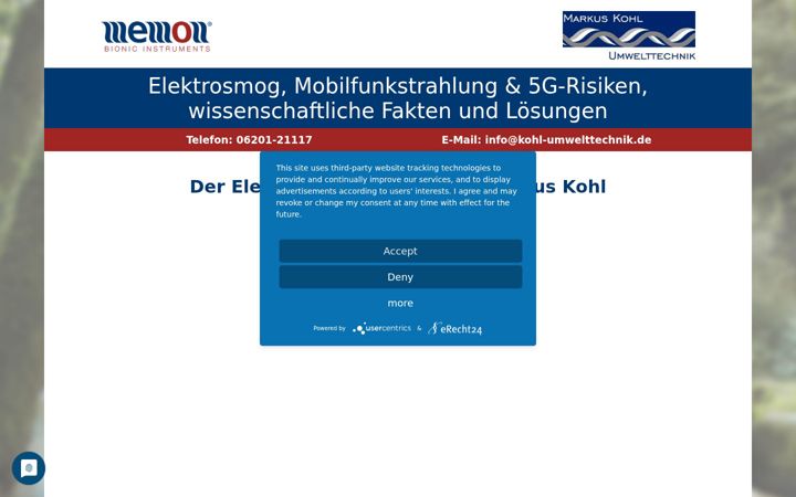 Screenshot ta' elektrosmog-vortrag.de