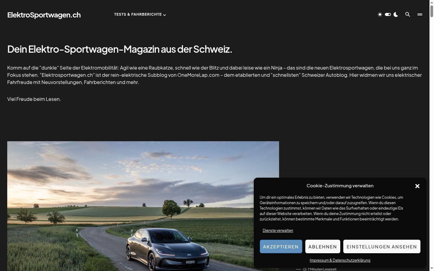 Screenshot del banner di consenso mostrato prima di qualsiasi interazione