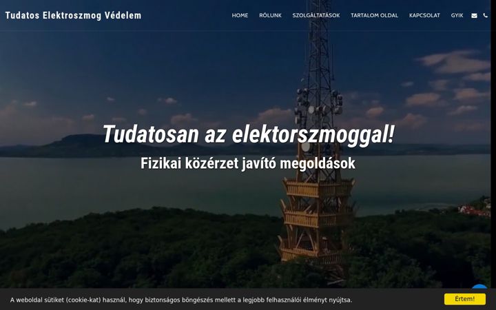 Screenshot of elektroszmogvedelem.eu