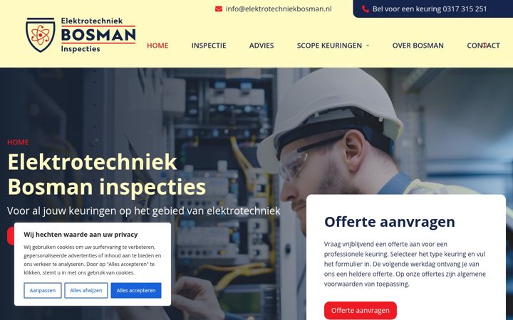 Ekrānuzņēmums no elektrotechniekbosman.nl