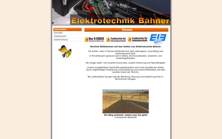 Screenshot of elektrotechnik-baehner.com