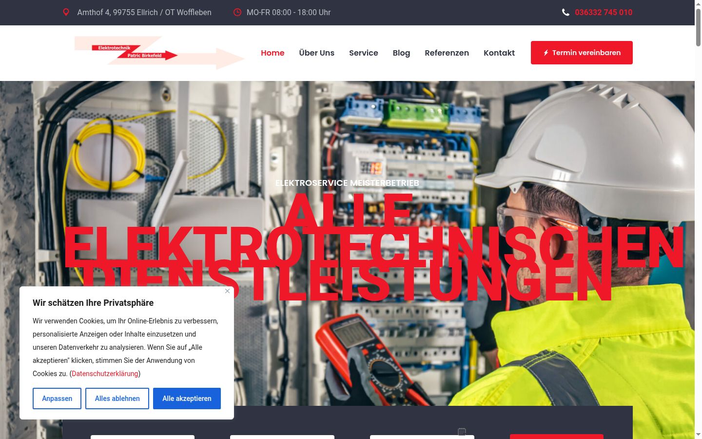Screenshot of the consent banner shown before any interaction