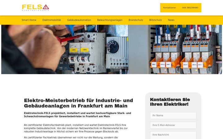 Zrzut ekranu elektrotechnik-fels.de