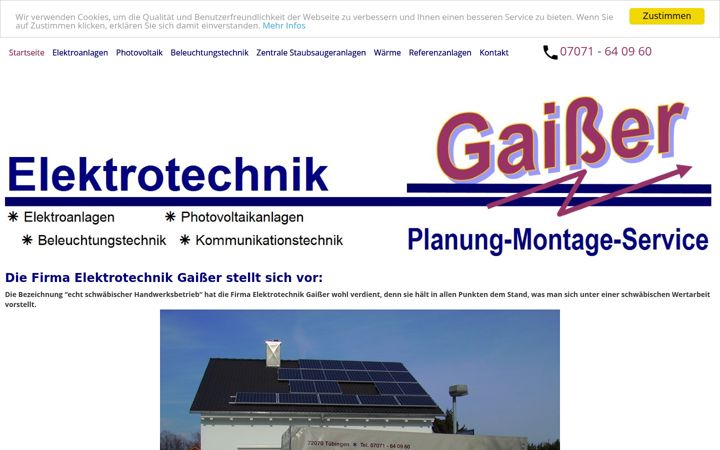 Zrzut ekranu elektrotechnik-gaisser.de