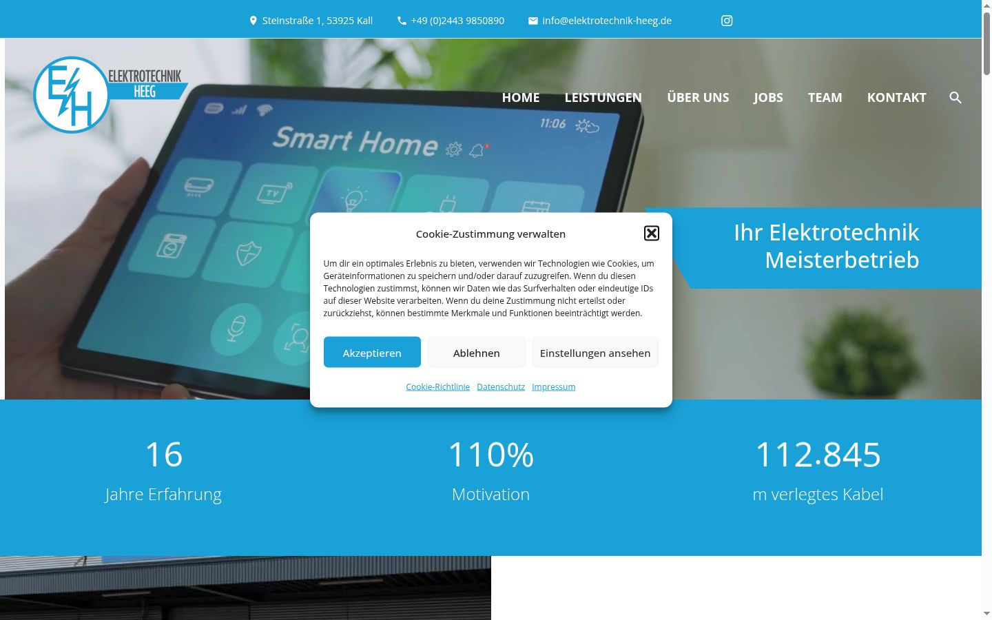 Screenshot of the consent banner shown before any interaction