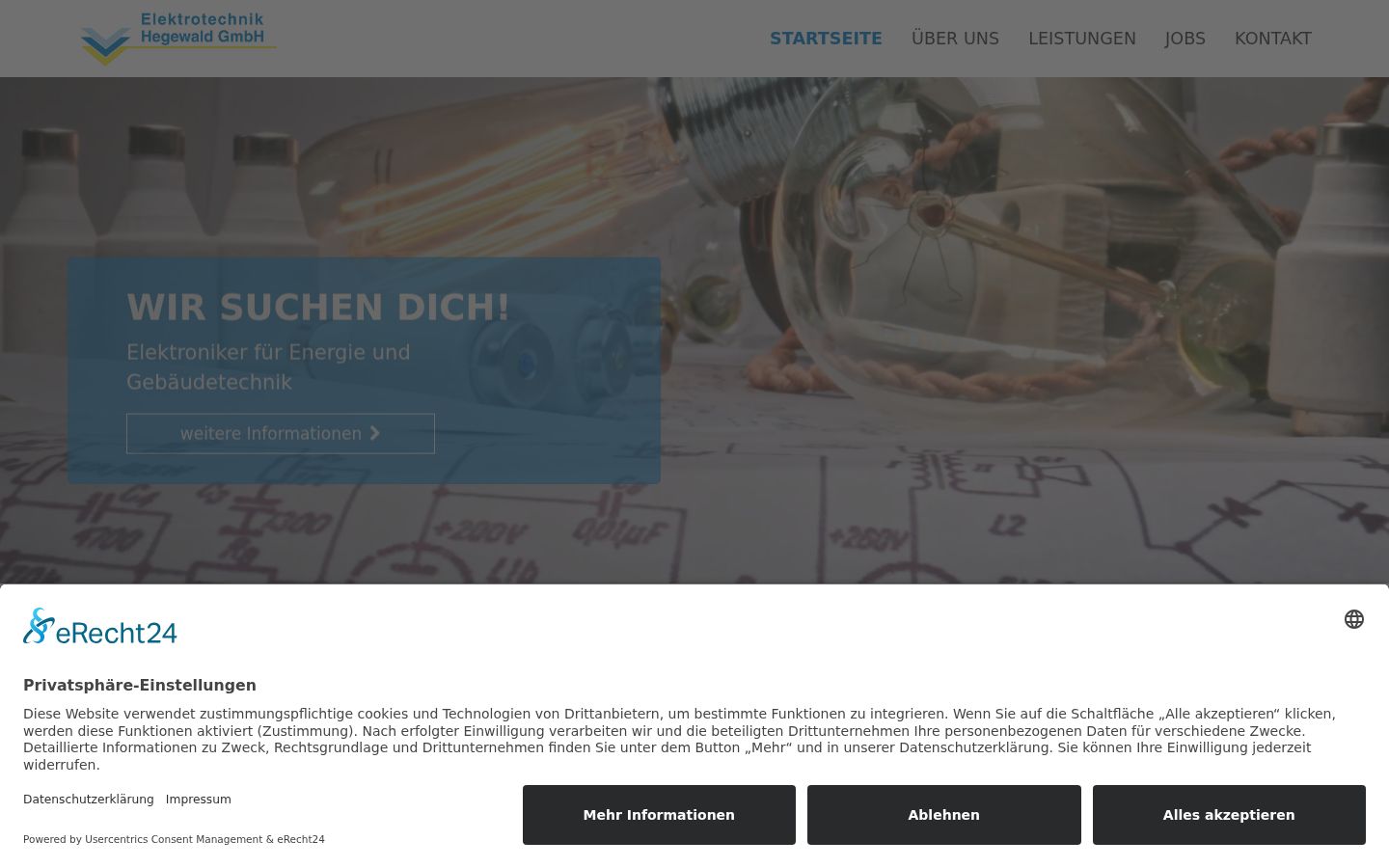 Screenshot of the consent banner shown before any interaction