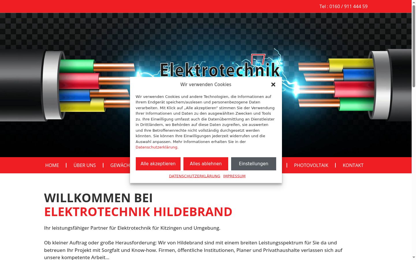 Screenshot of the consent banner shown before any interaction