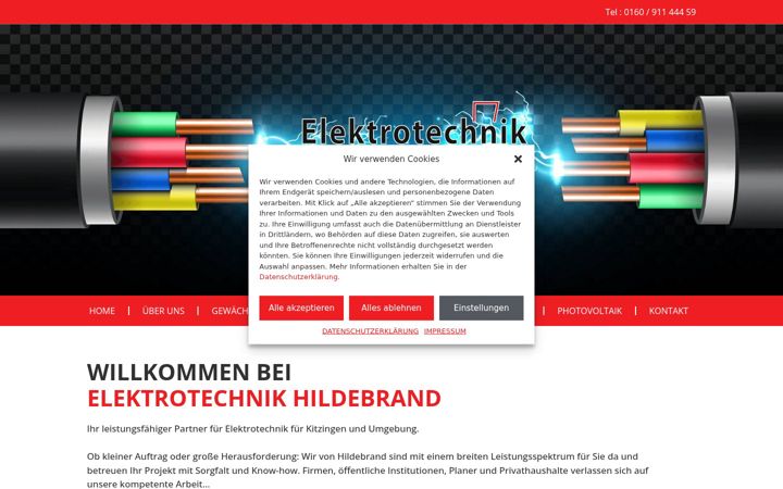 Zrzut ekranu elektrotechnik-hildebrand.de