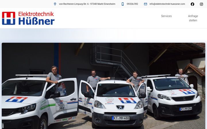 Screenshot of elektrotechnik-huessner.com