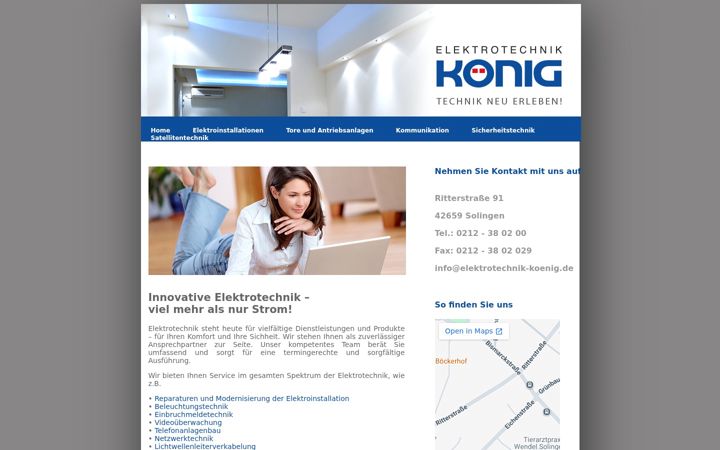 Екранна снимка на elektrotechnik-koenig.de
