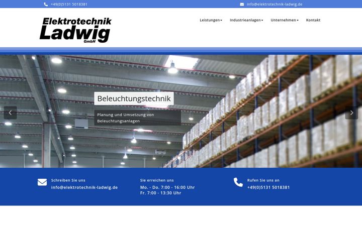 Екранна снимка на elektrotechnik-ladwig.de
