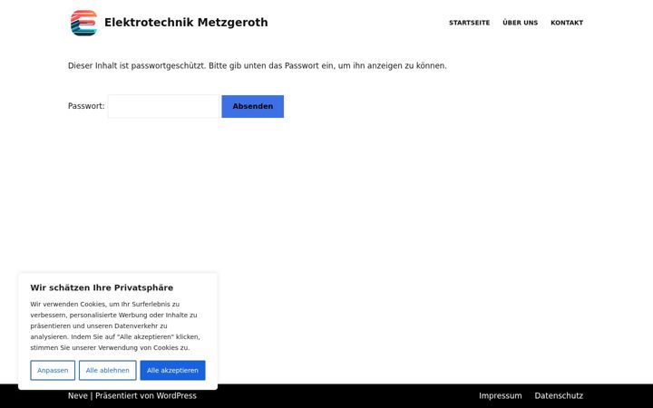 Екранна снимка на elektrotechnik-metzgeroth.de
