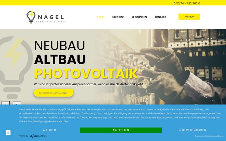 Екранна снимка на elektrotechnik-nagel.de