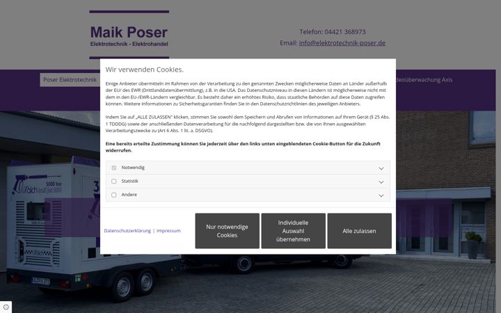 Screenshot von elektrotechnik-poser.de