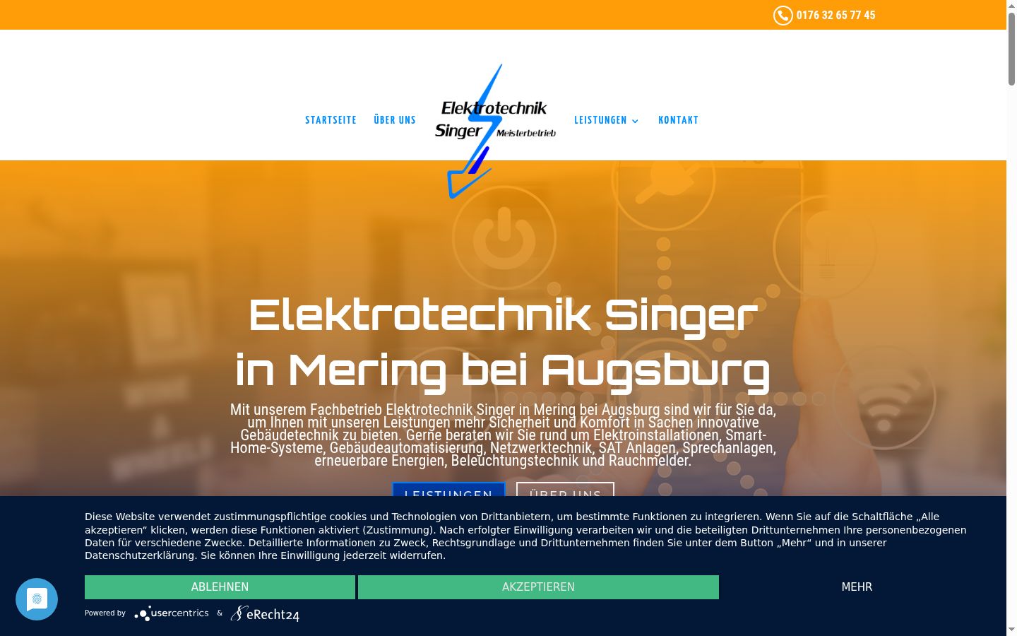Screenshot of the consent banner shown before any interaction