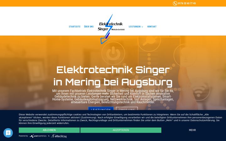 Screenshot von elektrotechnik-singer-mering.de