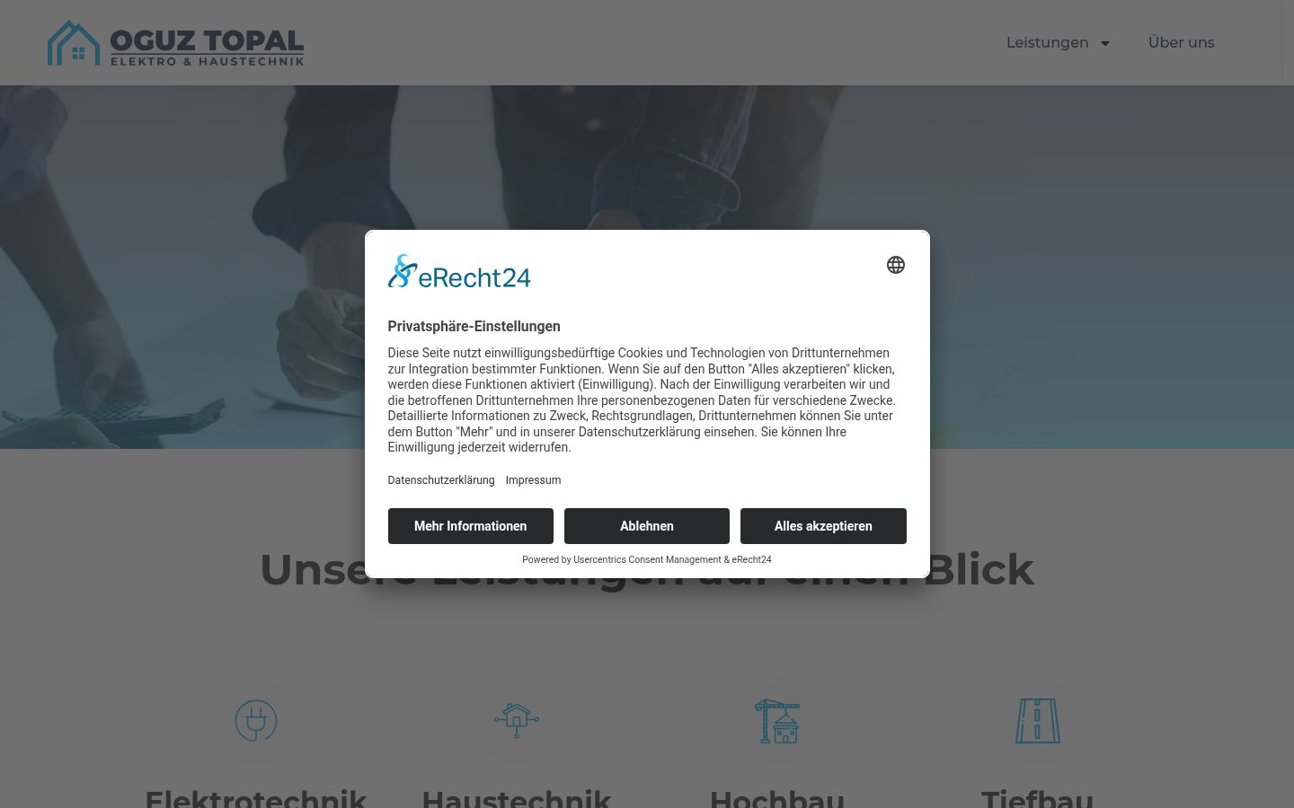 Screenshot of the consent banner shown before any interaction
