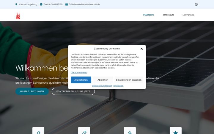 Екранна снимка на elektrotechnikbatir.de