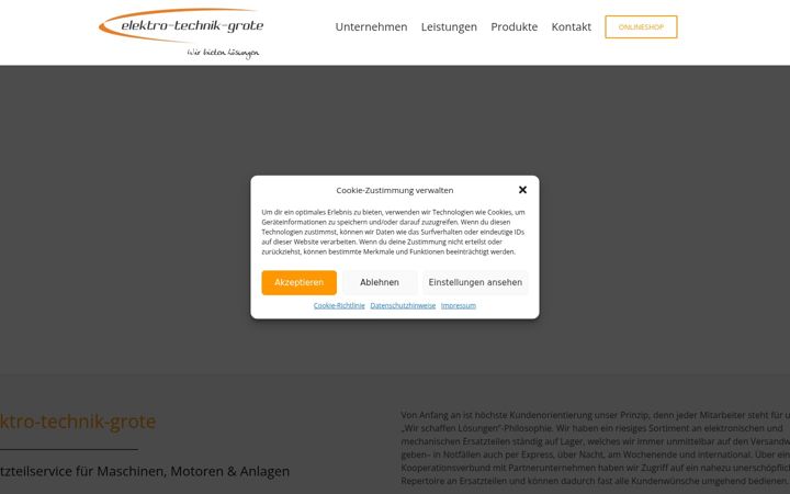 Екранна снимка на elektrotechnikgrote.de